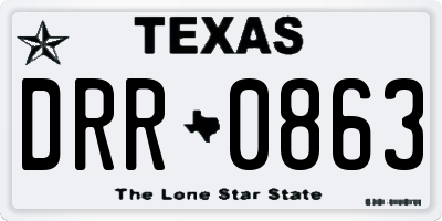 TX license plate DRR0863