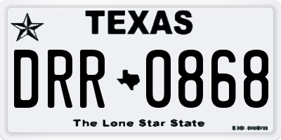 TX license plate DRR0868