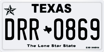 TX license plate DRR0869