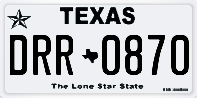 TX license plate DRR0870