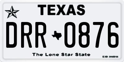 TX license plate DRR0876