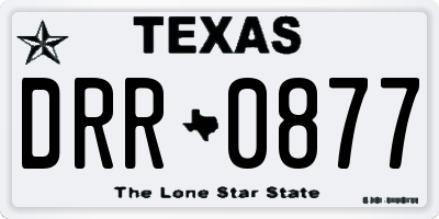 TX license plate DRR0877