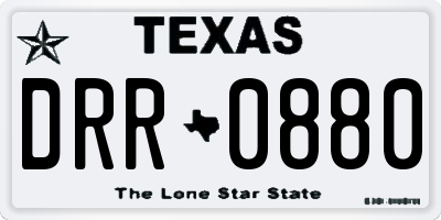 TX license plate DRR0880