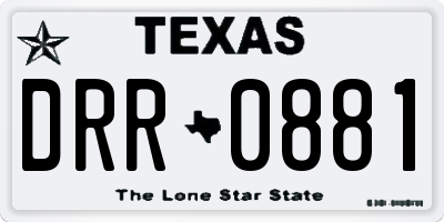 TX license plate DRR0881