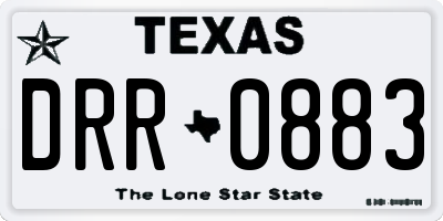 TX license plate DRR0883