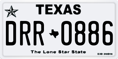 TX license plate DRR0886