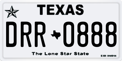 TX license plate DRR0888