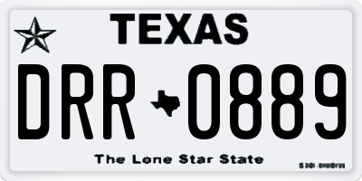 TX license plate DRR0889