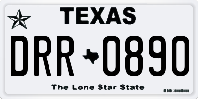 TX license plate DRR0890