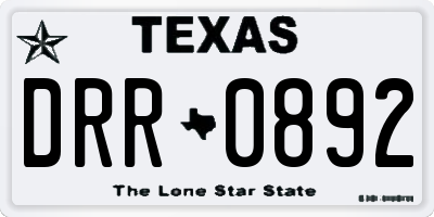 TX license plate DRR0892