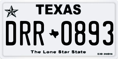 TX license plate DRR0893