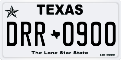 TX license plate DRR0900