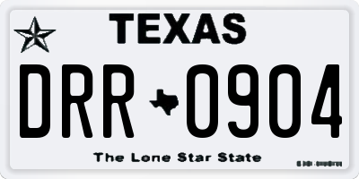 TX license plate DRR0904