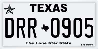 TX license plate DRR0905