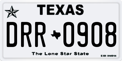 TX license plate DRR0908
