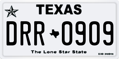 TX license plate DRR0909