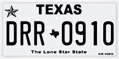 TX license plate DRR0910