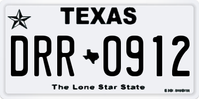 TX license plate DRR0912