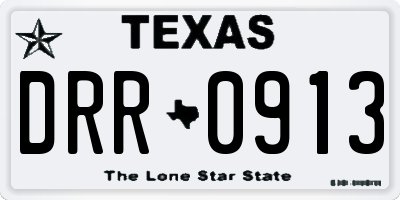 TX license plate DRR0913