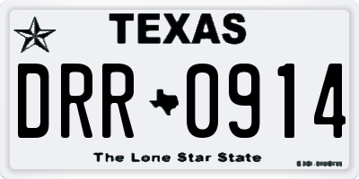 TX license plate DRR0914