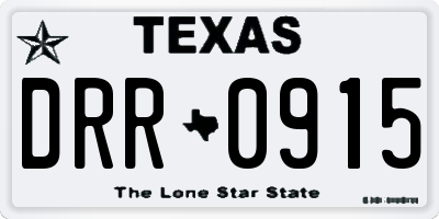 TX license plate DRR0915