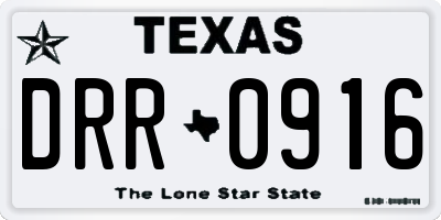 TX license plate DRR0916