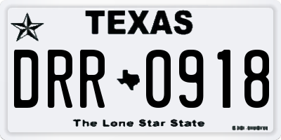 TX license plate DRR0918