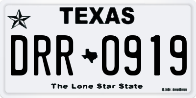 TX license plate DRR0919