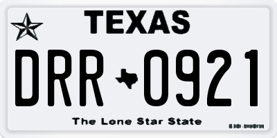 TX license plate DRR0921