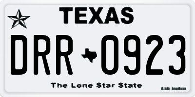TX license plate DRR0923