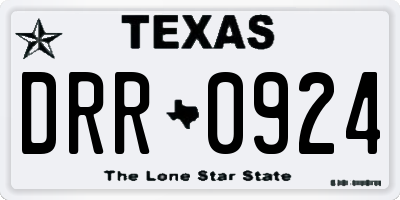 TX license plate DRR0924