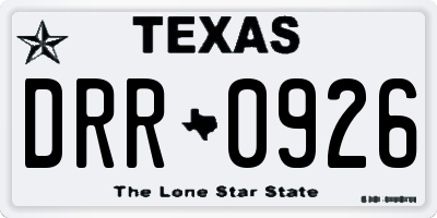 TX license plate DRR0926