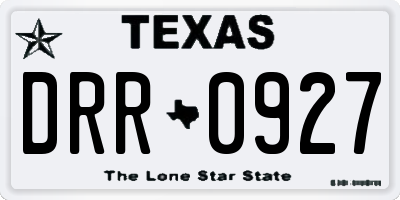 TX license plate DRR0927