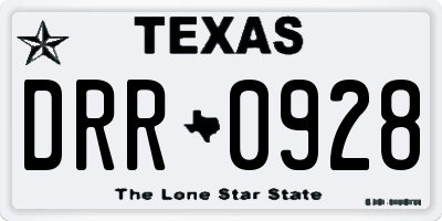 TX license plate DRR0928