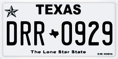 TX license plate DRR0929