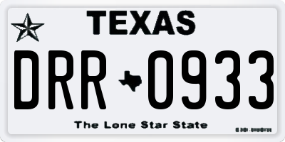 TX license plate DRR0933
