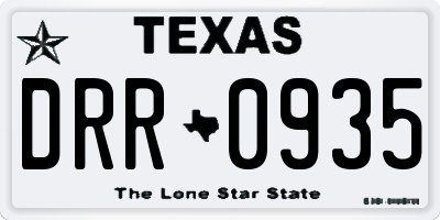 TX license plate DRR0935
