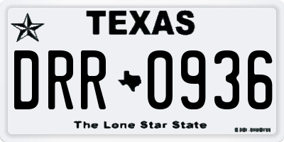 TX license plate DRR0936