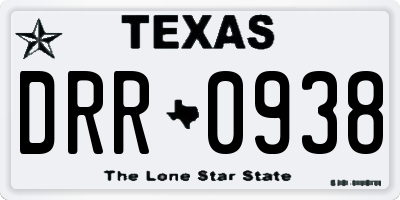 TX license plate DRR0938