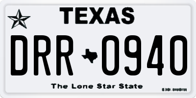 TX license plate DRR0940