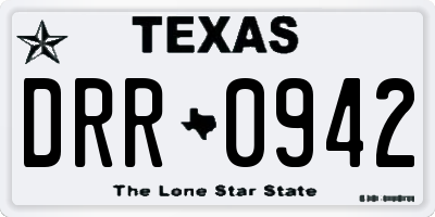 TX license plate DRR0942