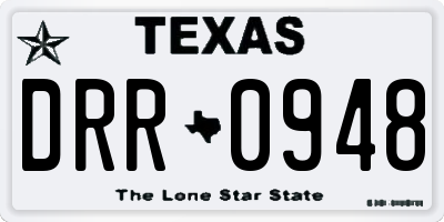 TX license plate DRR0948