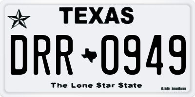 TX license plate DRR0949