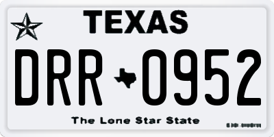 TX license plate DRR0952