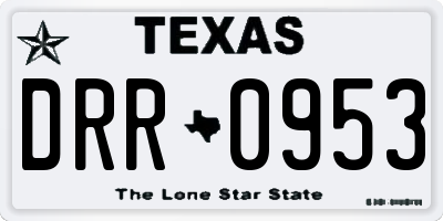 TX license plate DRR0953
