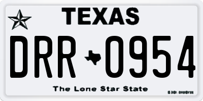 TX license plate DRR0954