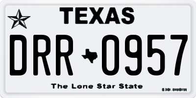 TX license plate DRR0957