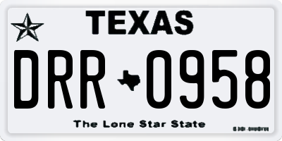 TX license plate DRR0958