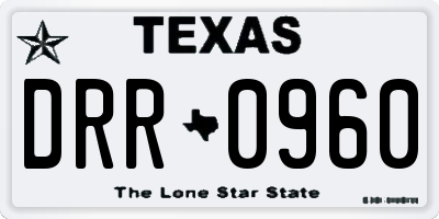 TX license plate DRR0960