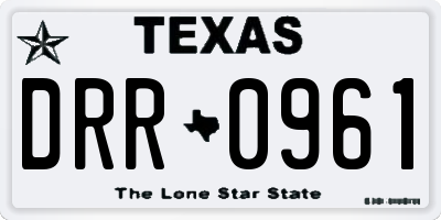TX license plate DRR0961